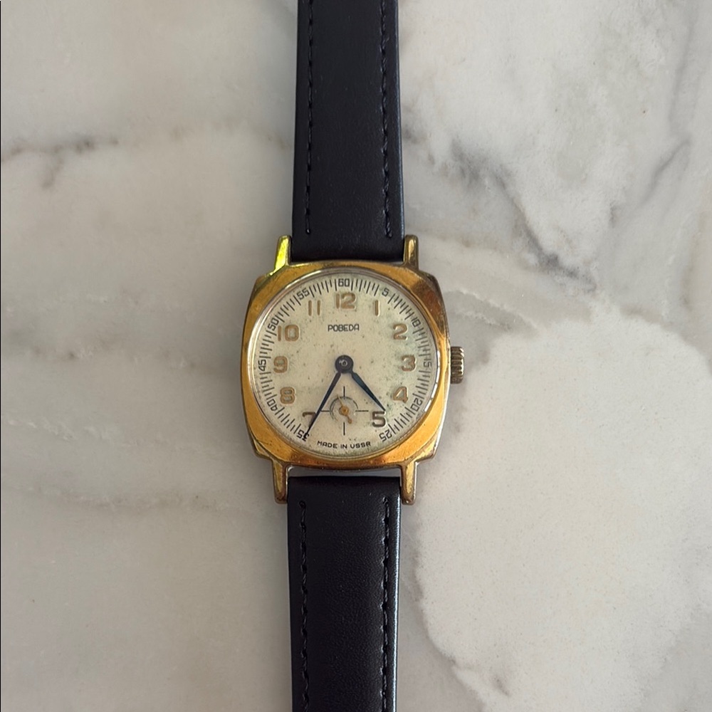 Gold and Black Art Deco Cushion Watch